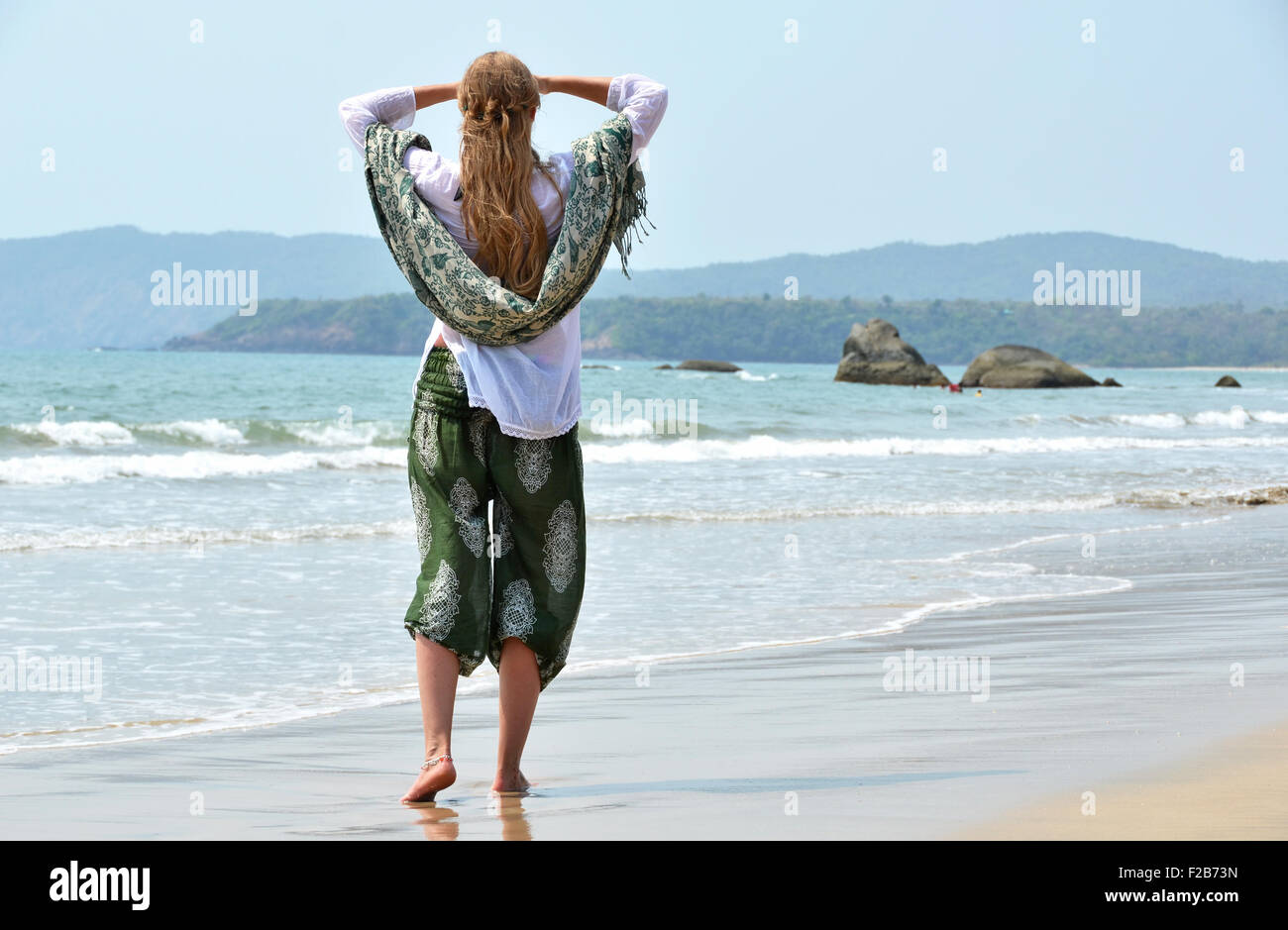 Young Woman In The Traditional Punjabi Dress On Patnam Beach