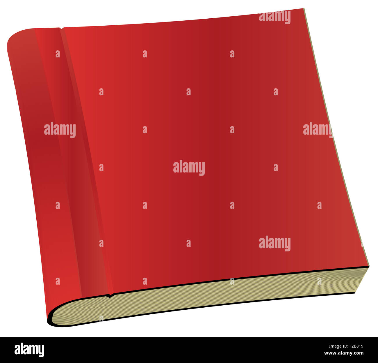 Illustration of classic red book in front view isolated on white