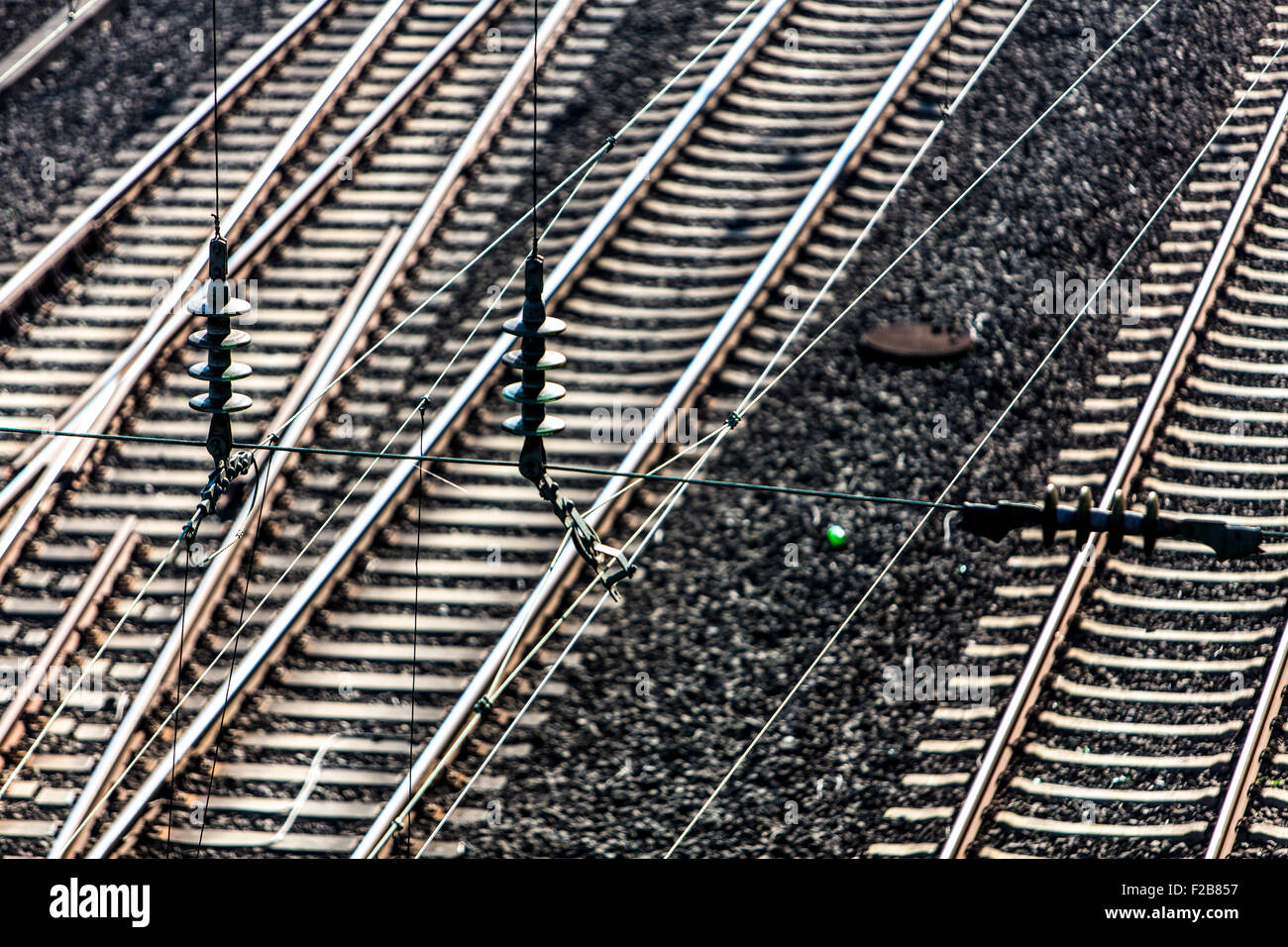 Railway tracks, trains, railroad, Stock Photo
