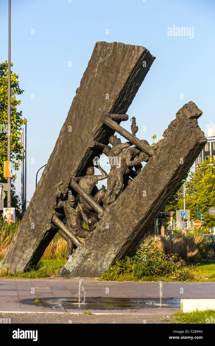 Monument 'Steile Lagerung', reminds the coal mining history in the city of Essen, in the Ruhr area, Stock Photo
