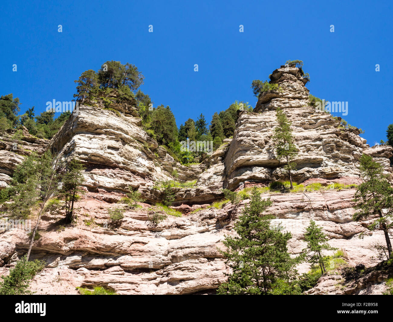 GEOPARC Bletterbach canyon, layers of sediments, stratum, Aldein, south Tyrolia, Italy Stock Photo