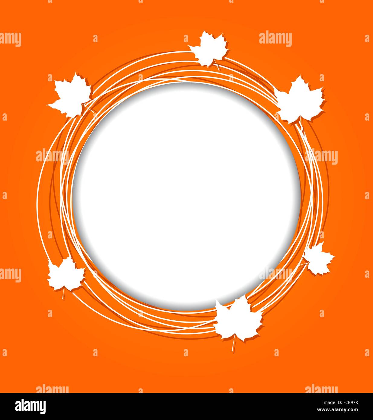 Autumn round frame with leaves maple for canadian day Stock Vector ...
