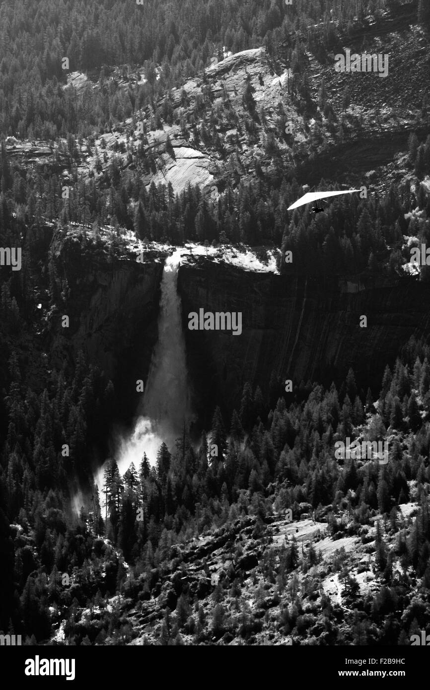 Waterfall in a forest, Nevada Fall, Glacier Point, Yosemite Valley, Yosemite National Park, California, USA Stock Photo