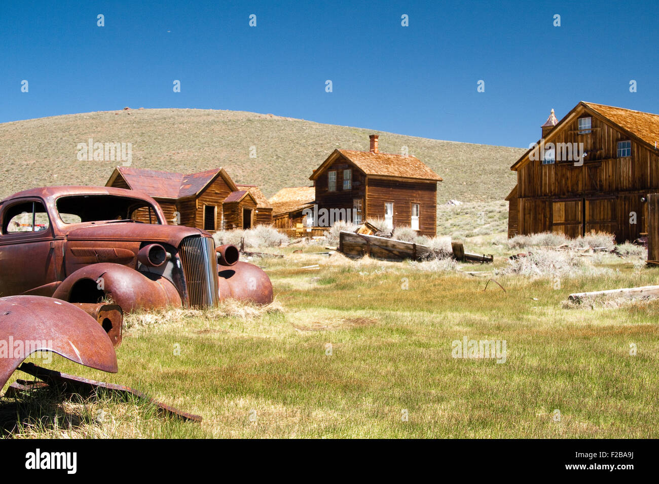 Scenic view of Bodie State Historic Park, a gold mining ghost town in California, U.S.A. Stock Photo