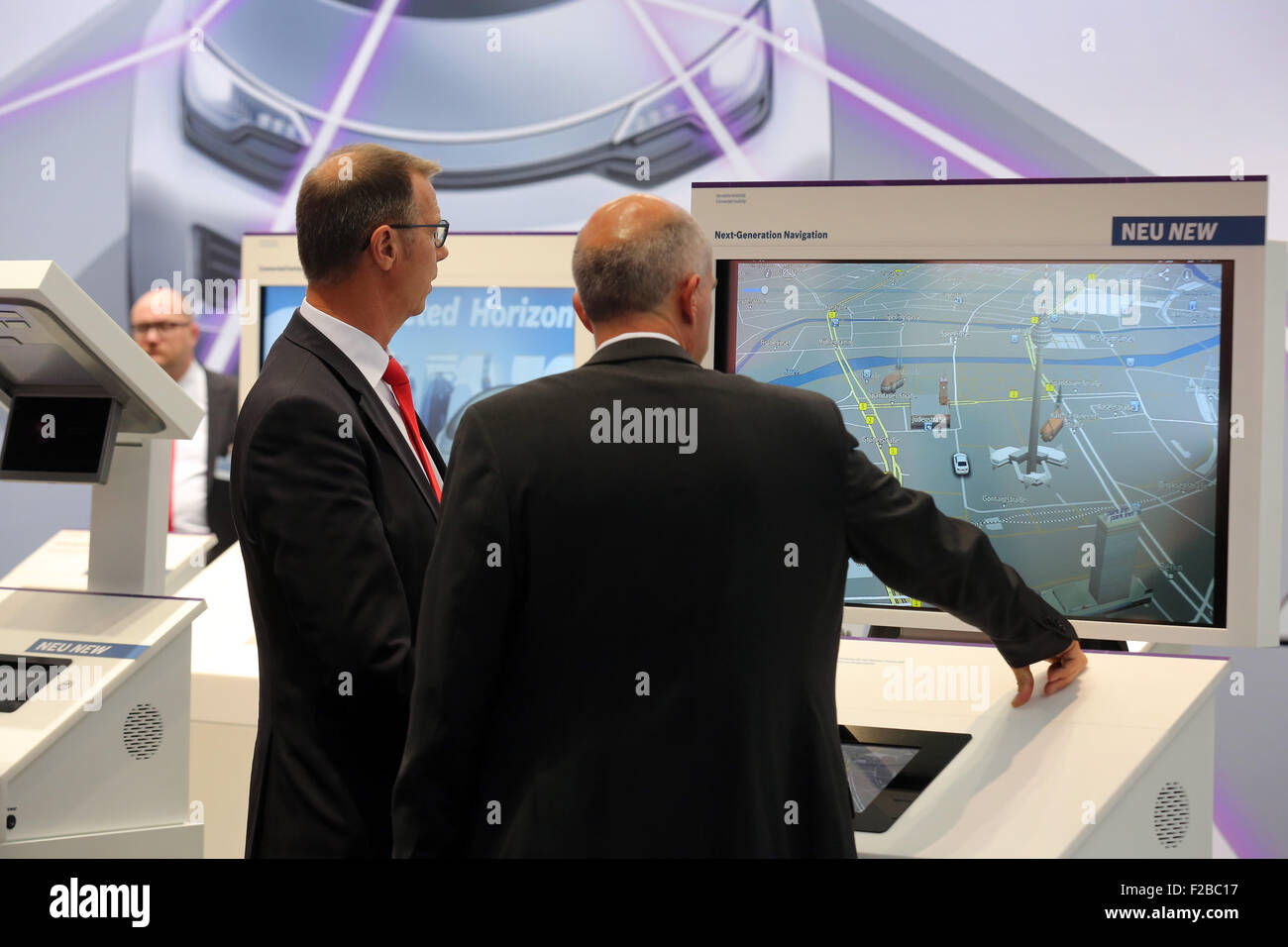 Frankfurt/M, 15.09.2015 - Connected mobility at the BOSCH stand at the 66th International Motor Show IAA 2015 (Internationale Automobil Ausstellung, IAA) in Frankfurt/Main, Germany Stock Photo