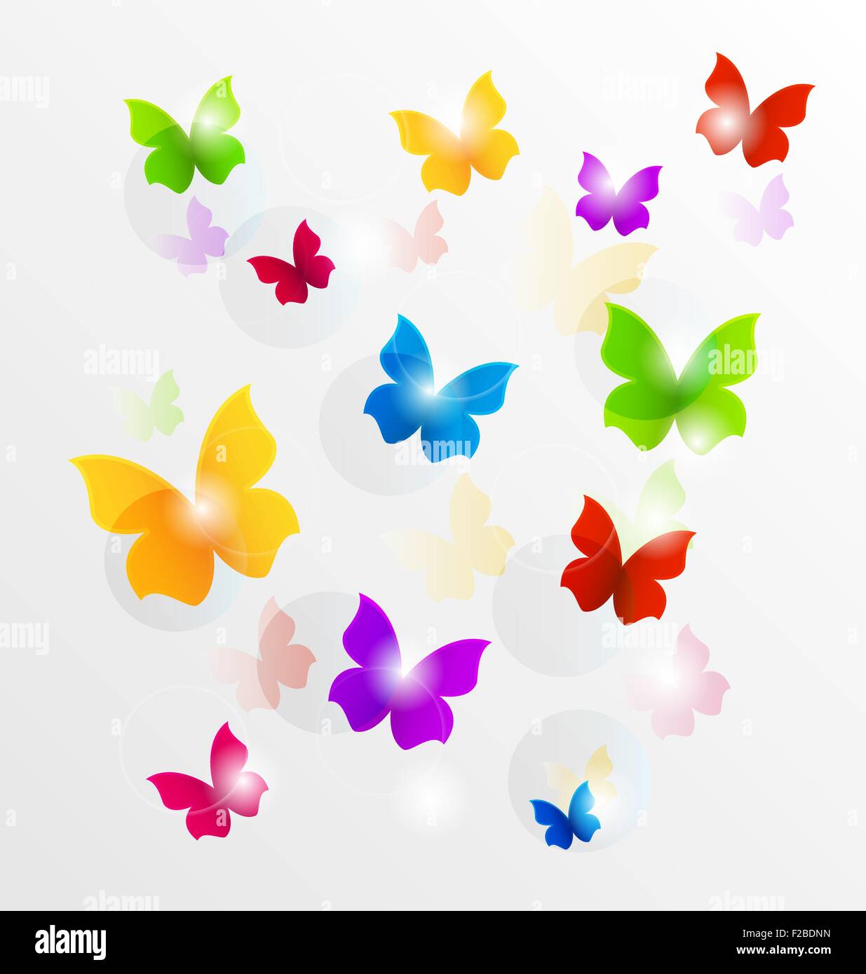 Spring wallpaper with painted butterflies Stock Vector Image & Art - Alamy