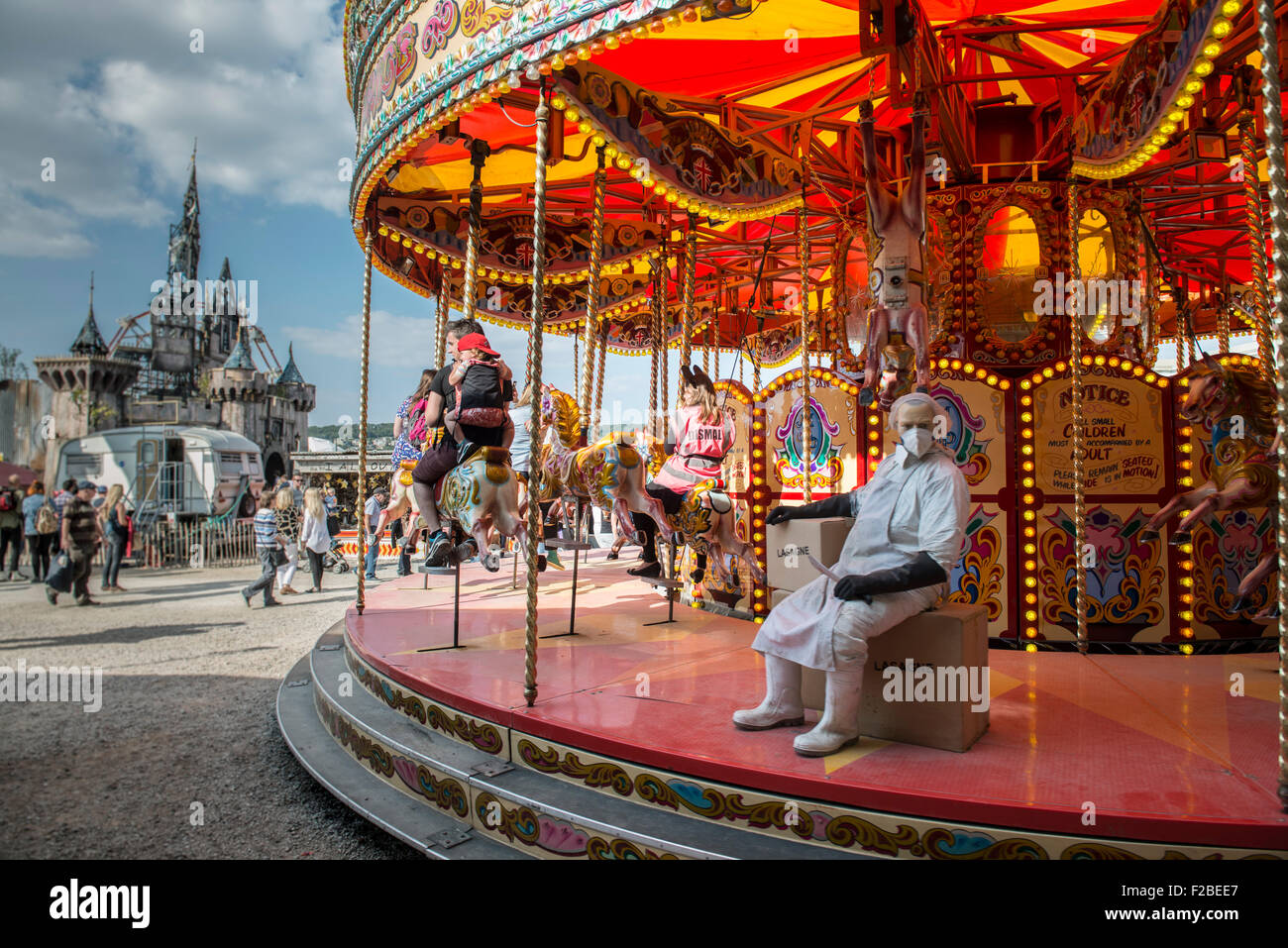 Banksy´s Dismaland Bemusement Park on the seafront in Weston-Super-Mare Somerset England UK GB Europe Stock Photo