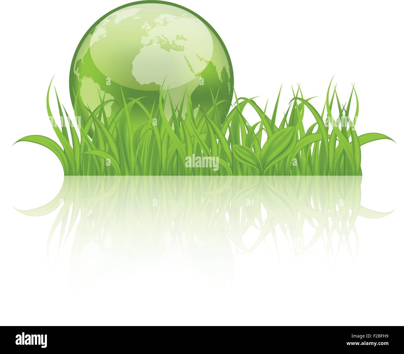 Green concept ecology background with grass and earth Stock Vector ...