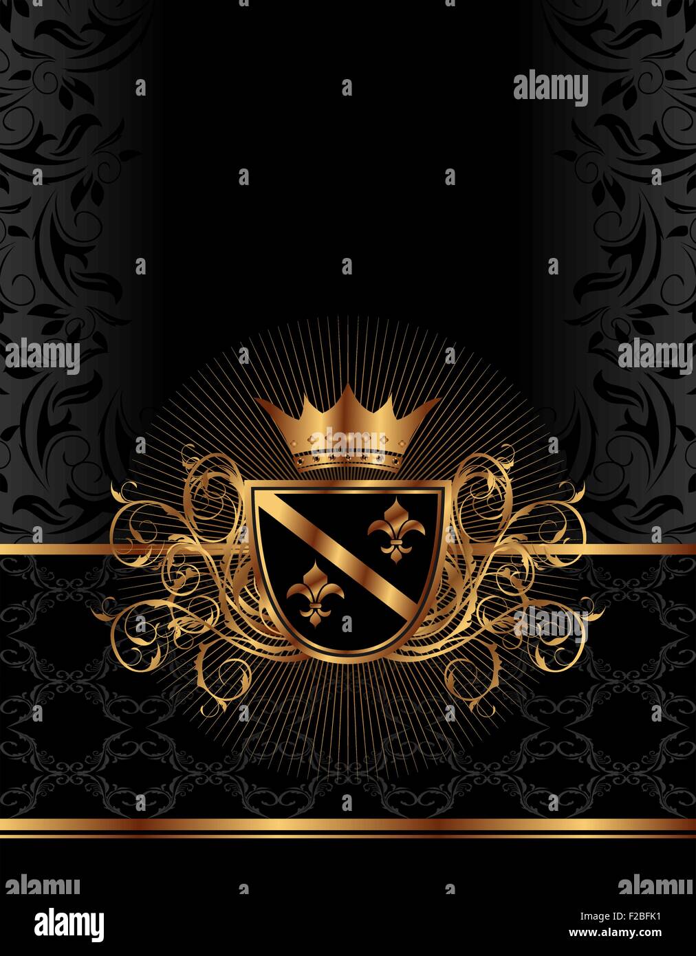 golden ornate frame with crown Stock Vector Image & Art Alamy