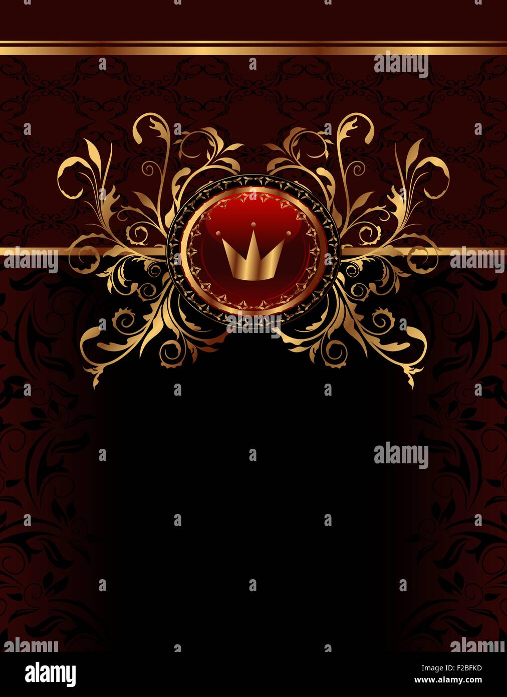 golden ornate frame with crown Stock Vector Image & Art Alamy