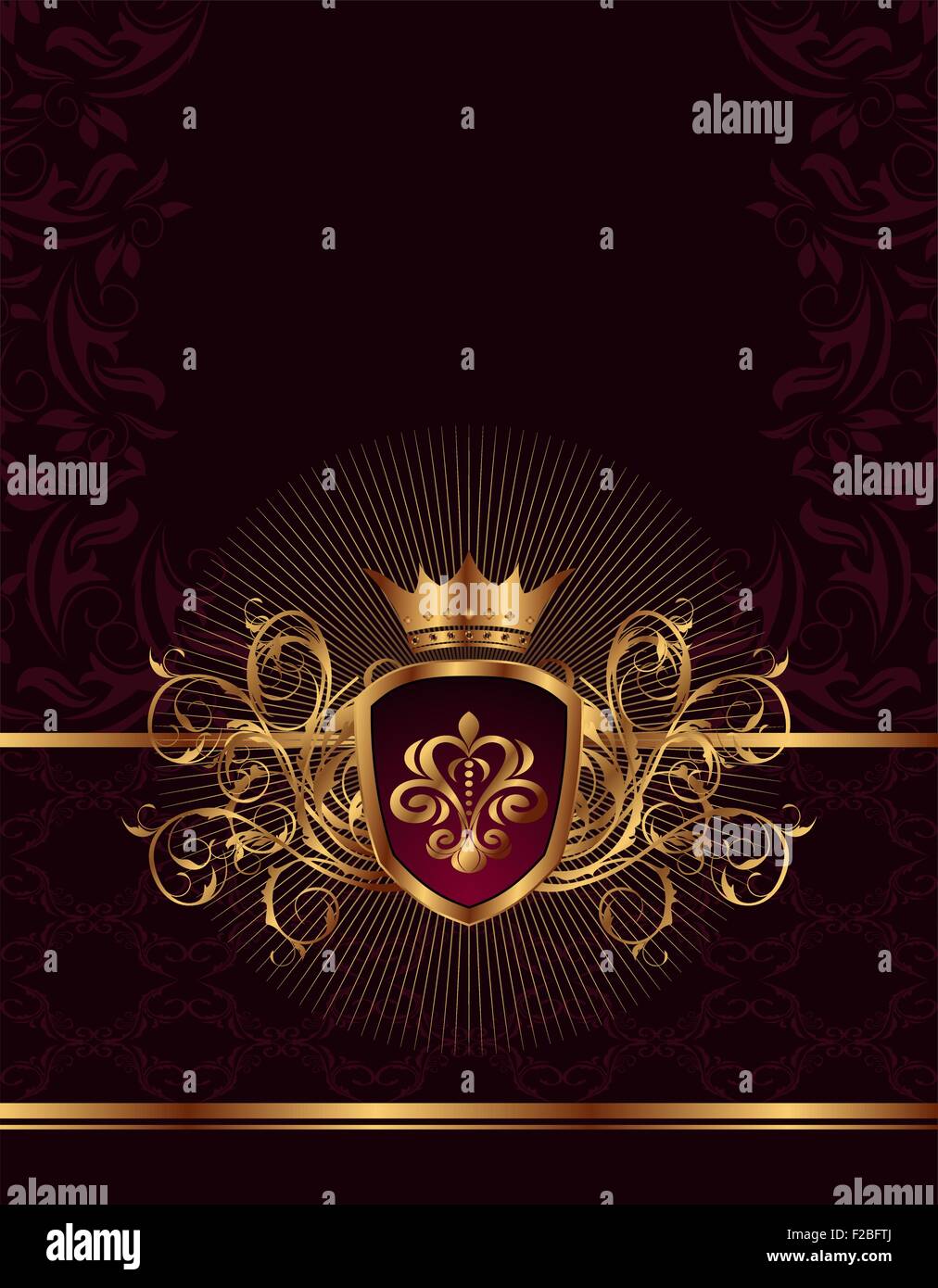 golden ornate frame with crown Stock Vector Image & Art Alamy