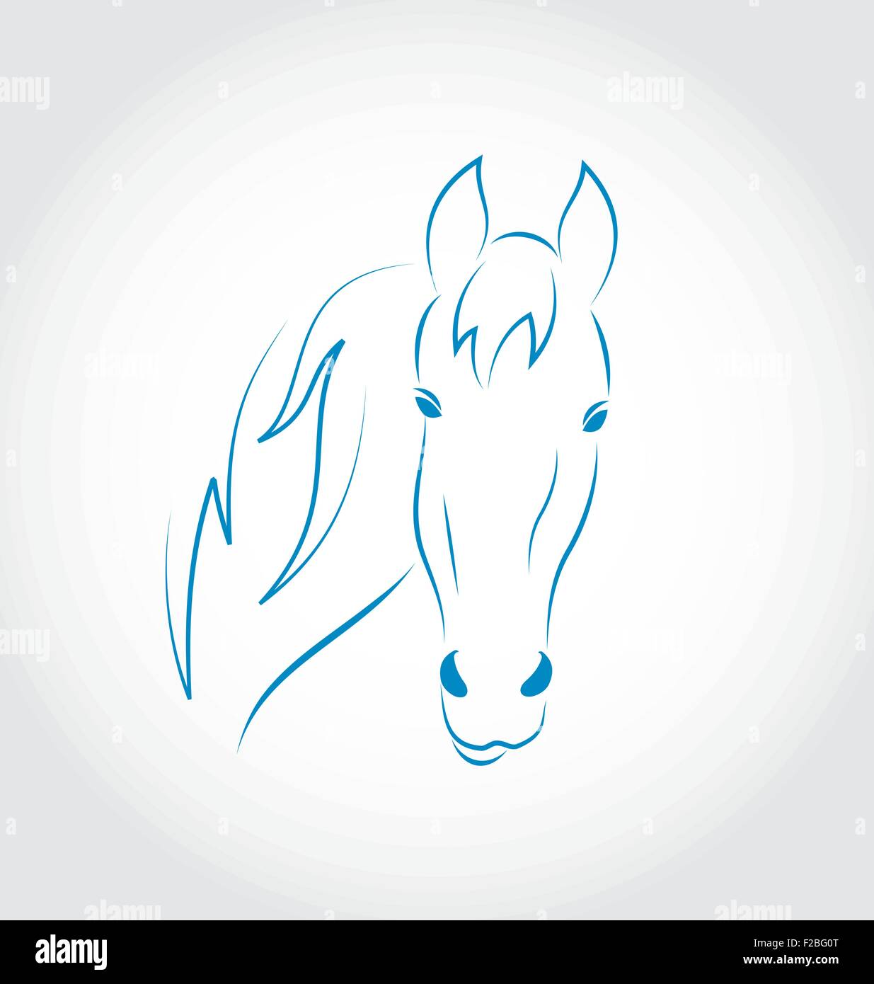 Hand drawn head horse isolated on white background Stock Vector Image ...