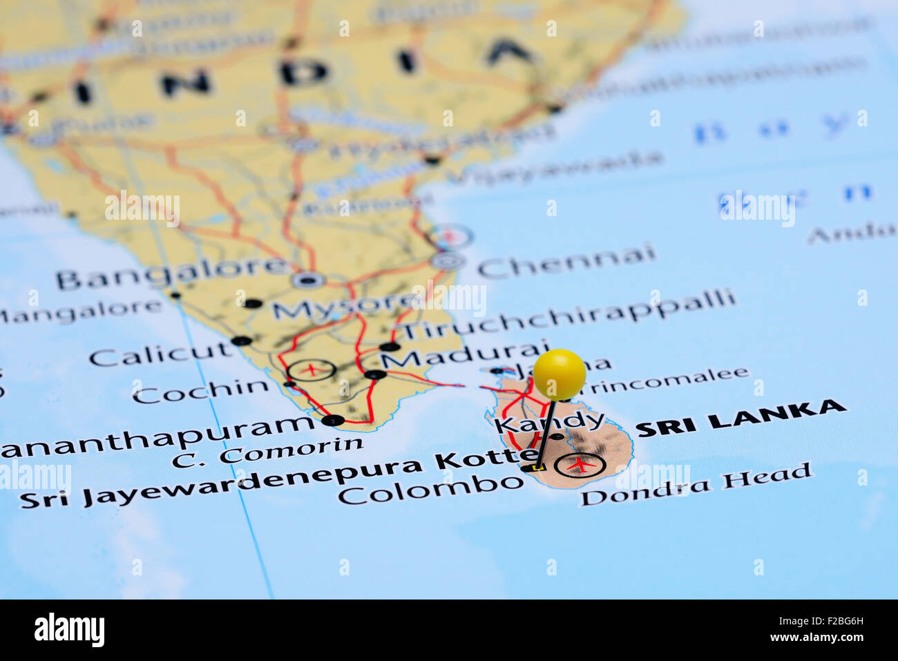 Sri Jayewardenepura Kotte pinned on a map of Asia Stock Photo Alamy