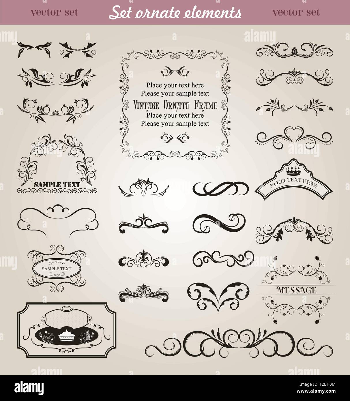 set floral ornate design elements Stock Vector Image & Art - Alamy