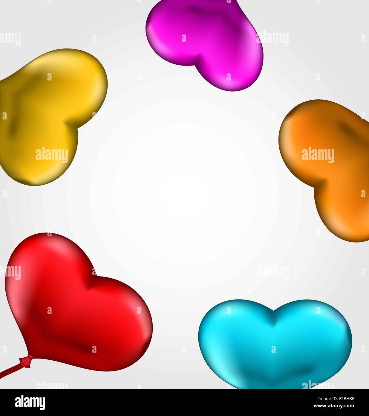 Colourful hearts balloons isolated on white background Stock Vector ...