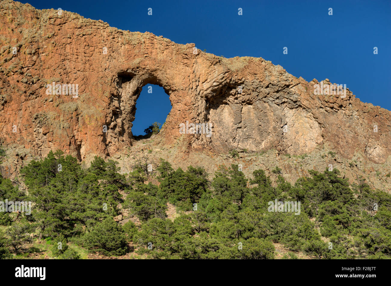 The Natural Arch aka La Ventana (Spanish for 'the window') near La Garita, Colorado Stock Photo
