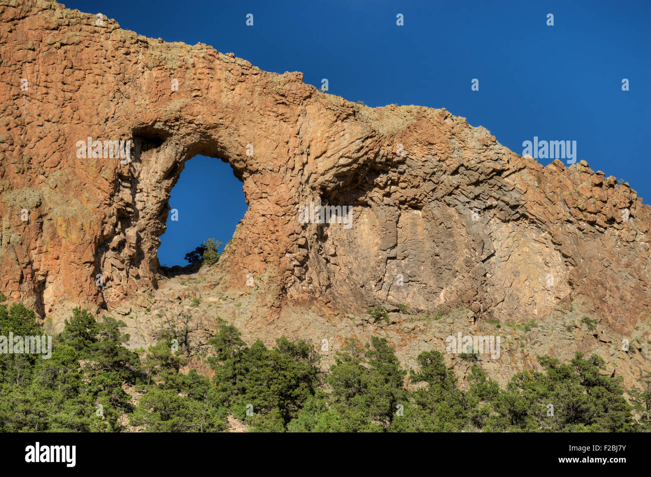 The Natural Arch aka La Ventana (Spanish for 'the window') near La Garita, Colorado Stock Photo
