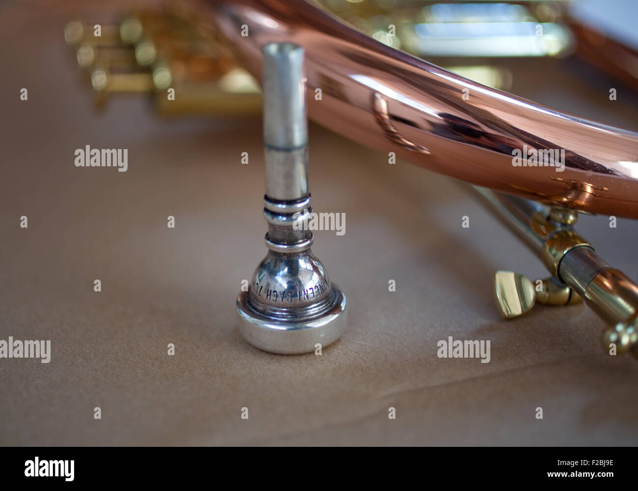 Photo of Silver Trumpet mouthpiece Stock Photo Alamy