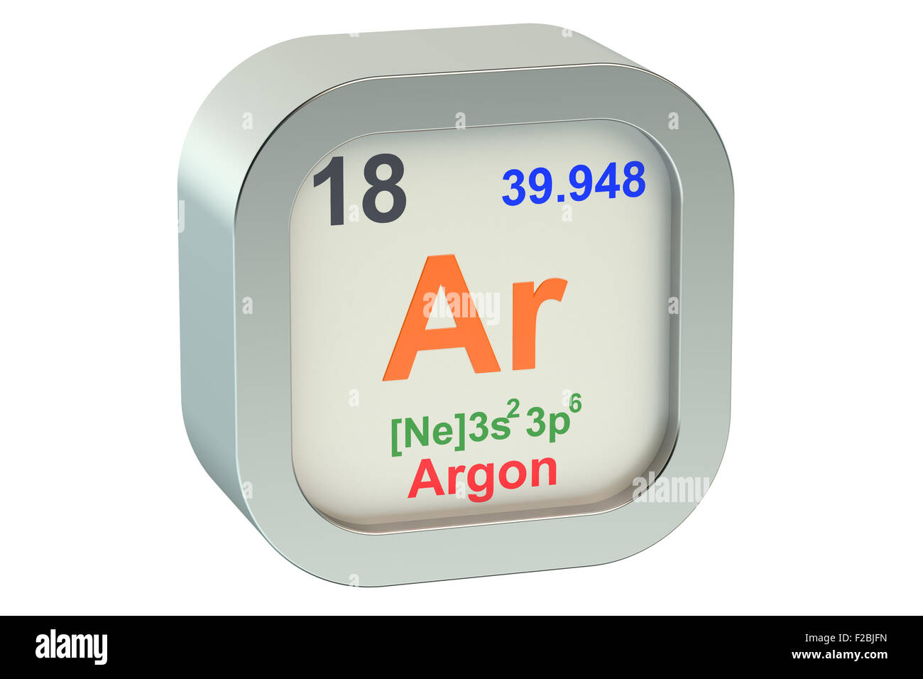 Argon isolated on white background Stock Photo