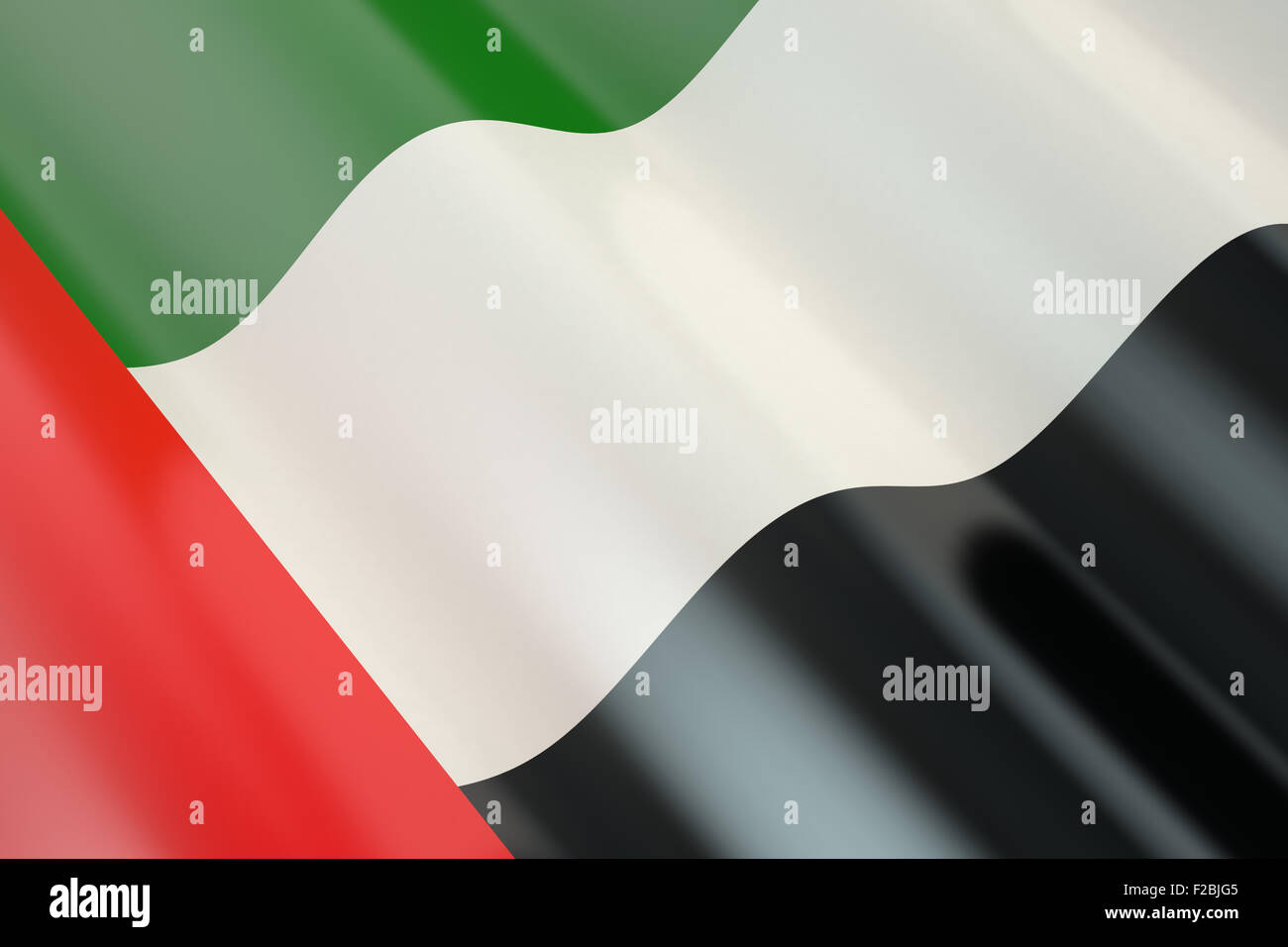 Flag of United Arab Emirates in the wind Stock Photo