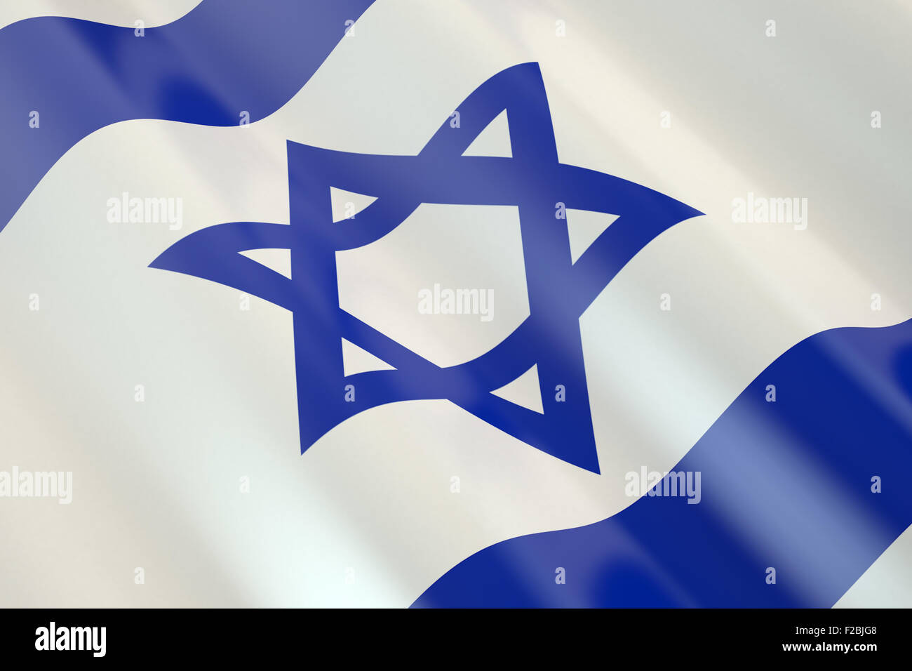 Israeli flag in the wind Stock Photo