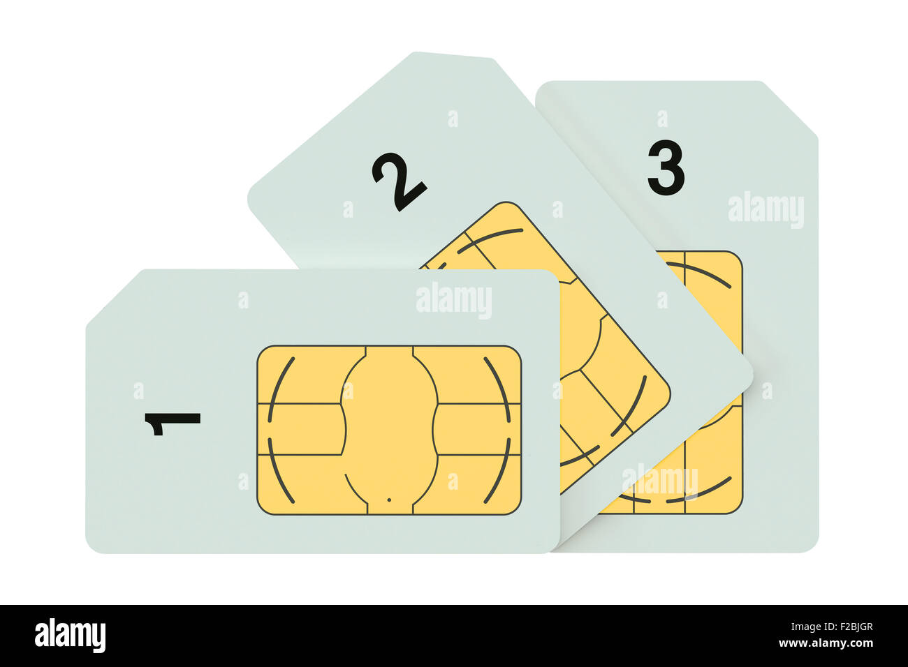 Three SIM cards isolated on white background Stock Photo Alamy