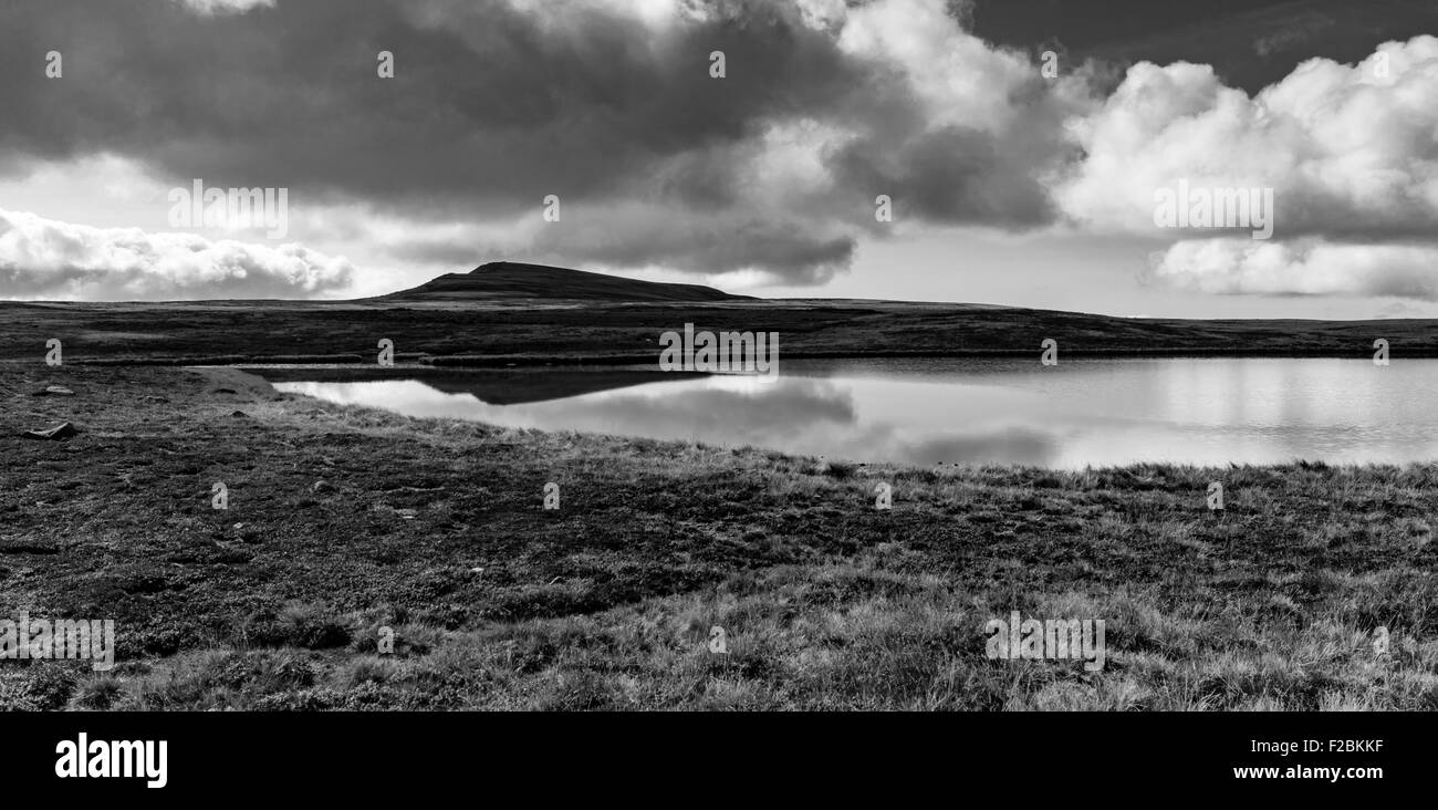 Whernside Reflection (Black & White version) Stock Photo