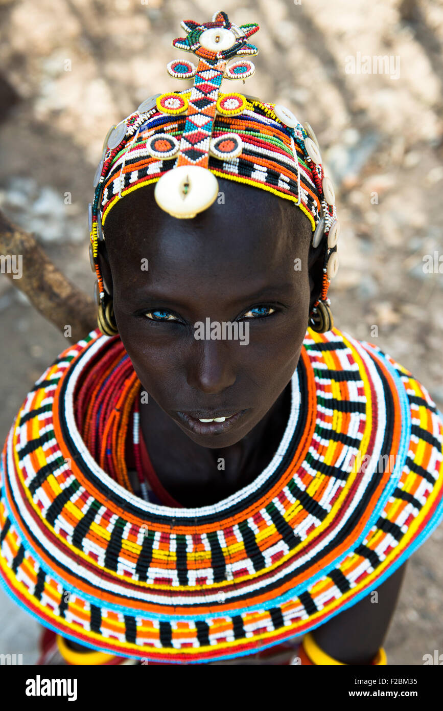Blue Eyes. portrait of a beautiful Samburu woman Stock Photo Alamy