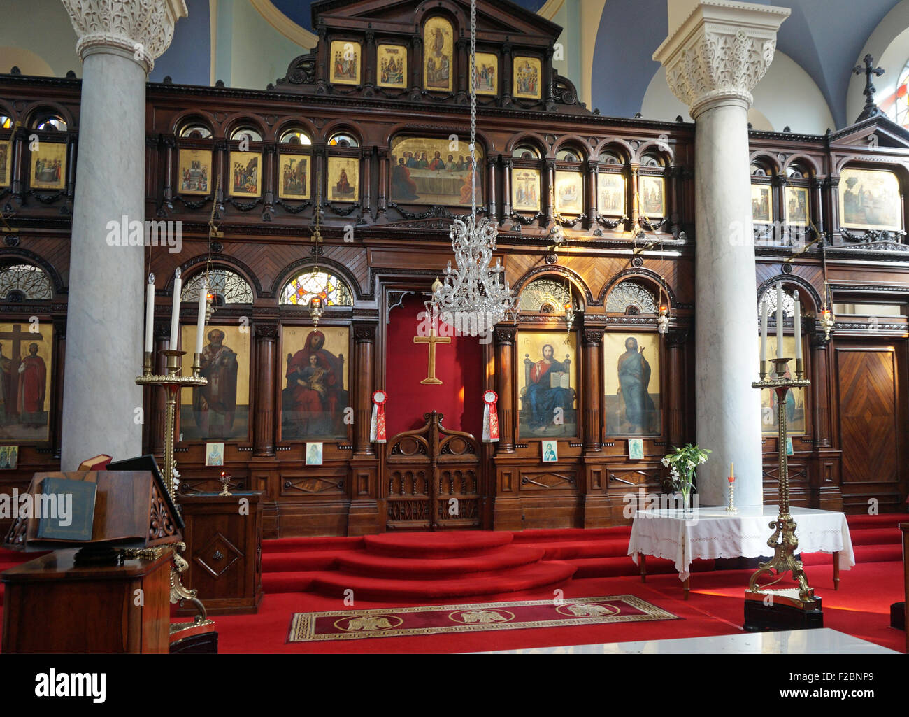 Interior Of The Greek Orthodox Church Of St.Nicholas,Liverpool Stock Photo
