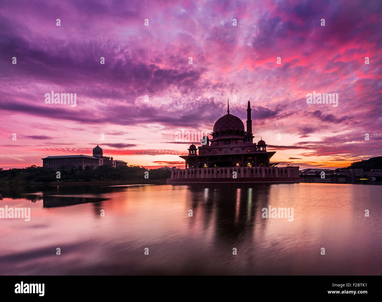 Putrajaya Mosque during Sunrise Stock Photo