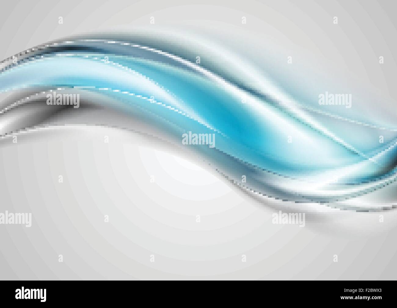 Abstract blue grey shiny waves background. Vector bright card design ...