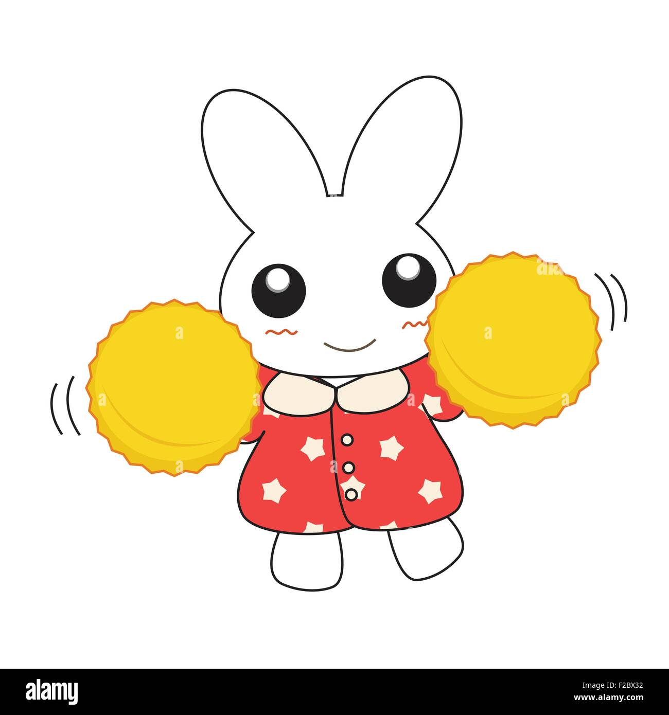 Cute cartoon bunny girl in a pretty pink dress. Vector illustration ...