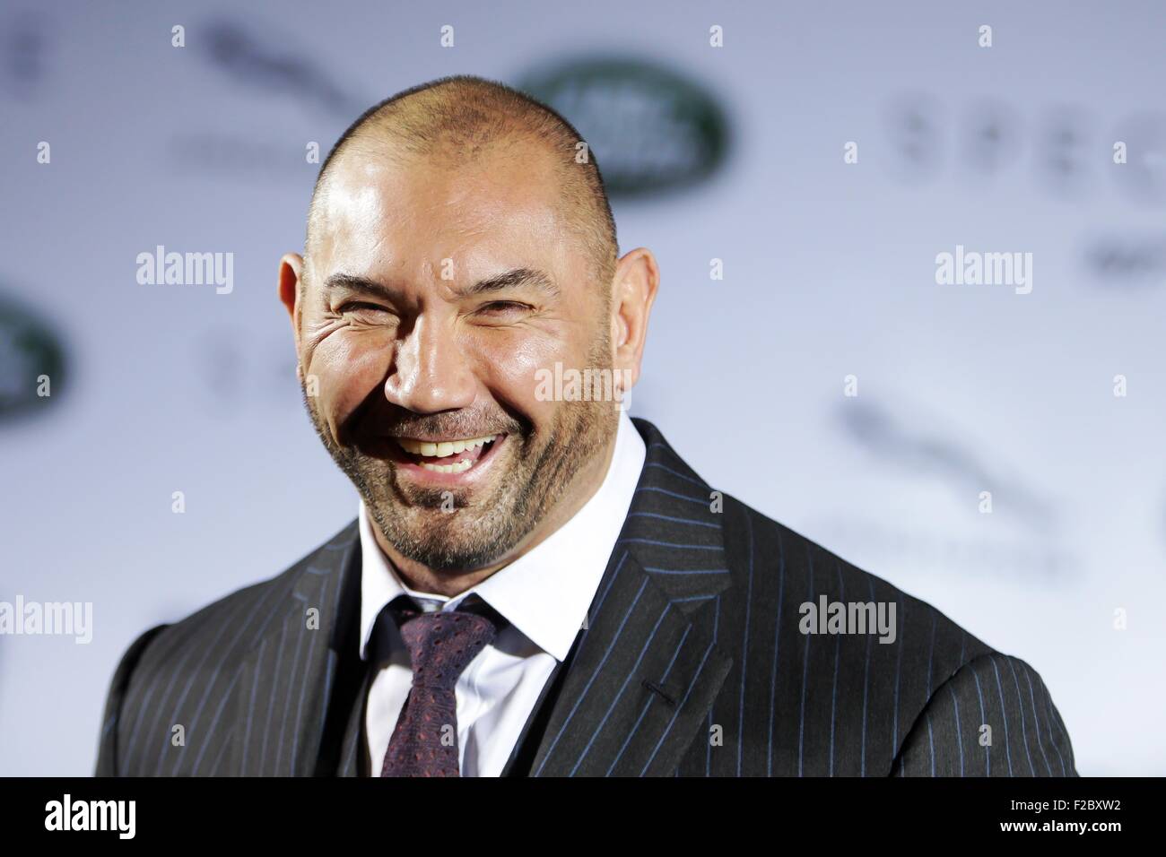 Frankfurt, Germany. 15th Sep, 2015. Actor David Michael Bautista Jr. attends the James Bond Party event organised by Jaguar Land Rover Germany at the International Motor Show IAA in Frankfurt, Germany, 15 September 2015. The IAA runs from 17 September to 27 September 2015. Photo: Fredrik von Erichsen/dpa/Alamy Live News Stock Photo