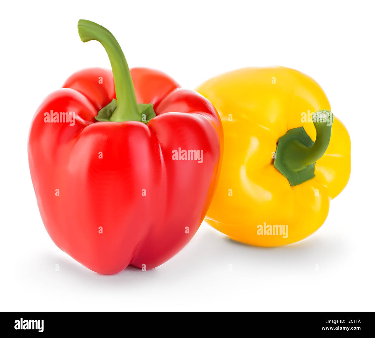 Sweet yellow, red peppers isolated on white background Stock Photo - Alamy