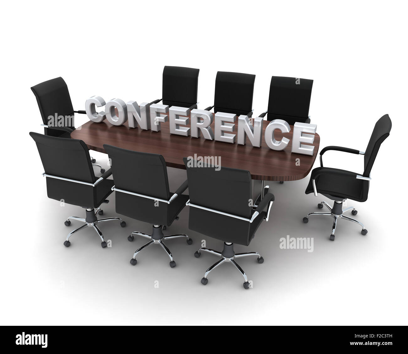 Conference room symbol on white background (done in 3d) Stock Photo