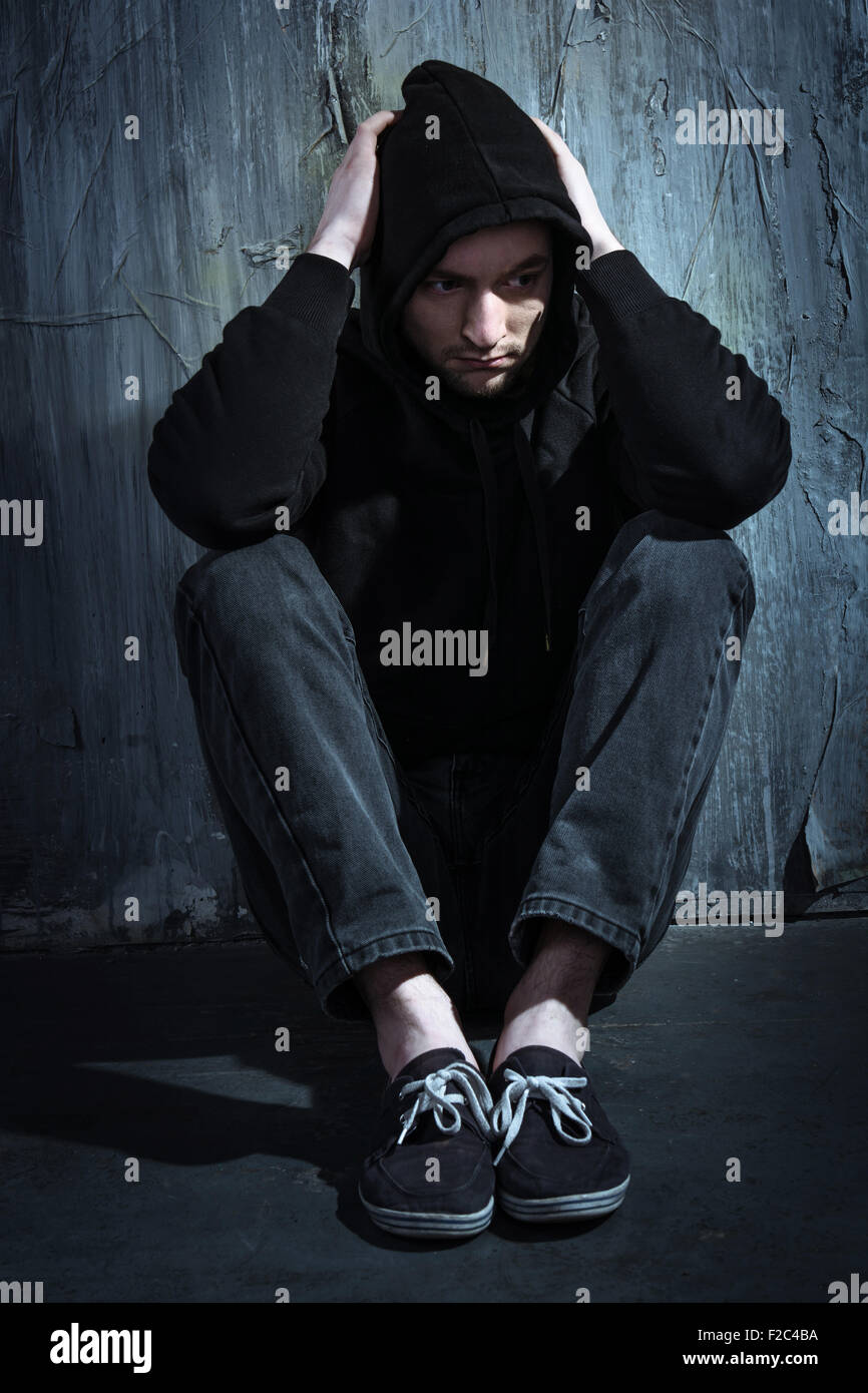 Concept for drug addiction and despair Stock Photo