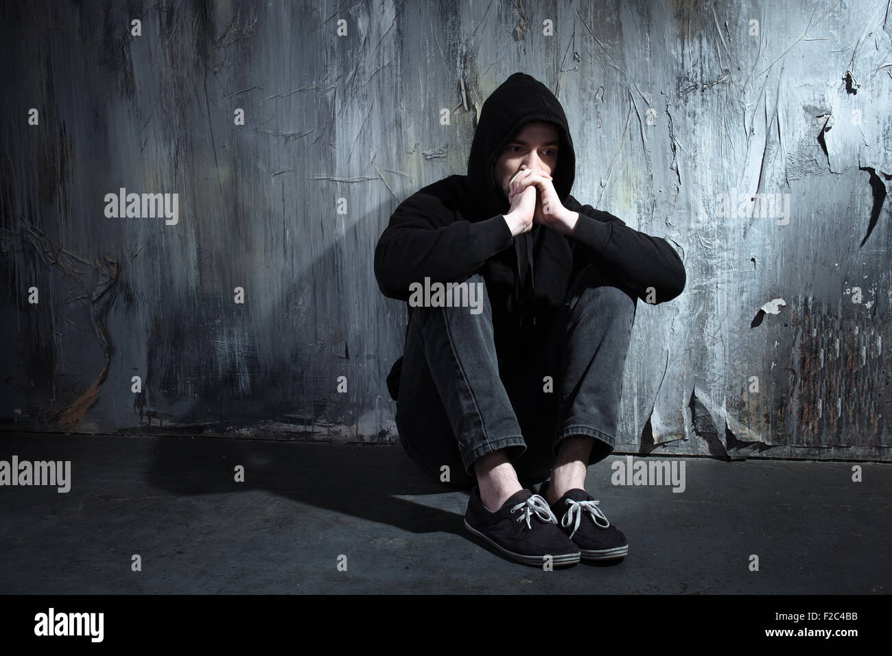 Concept for drug addiction and despair Stock Photo