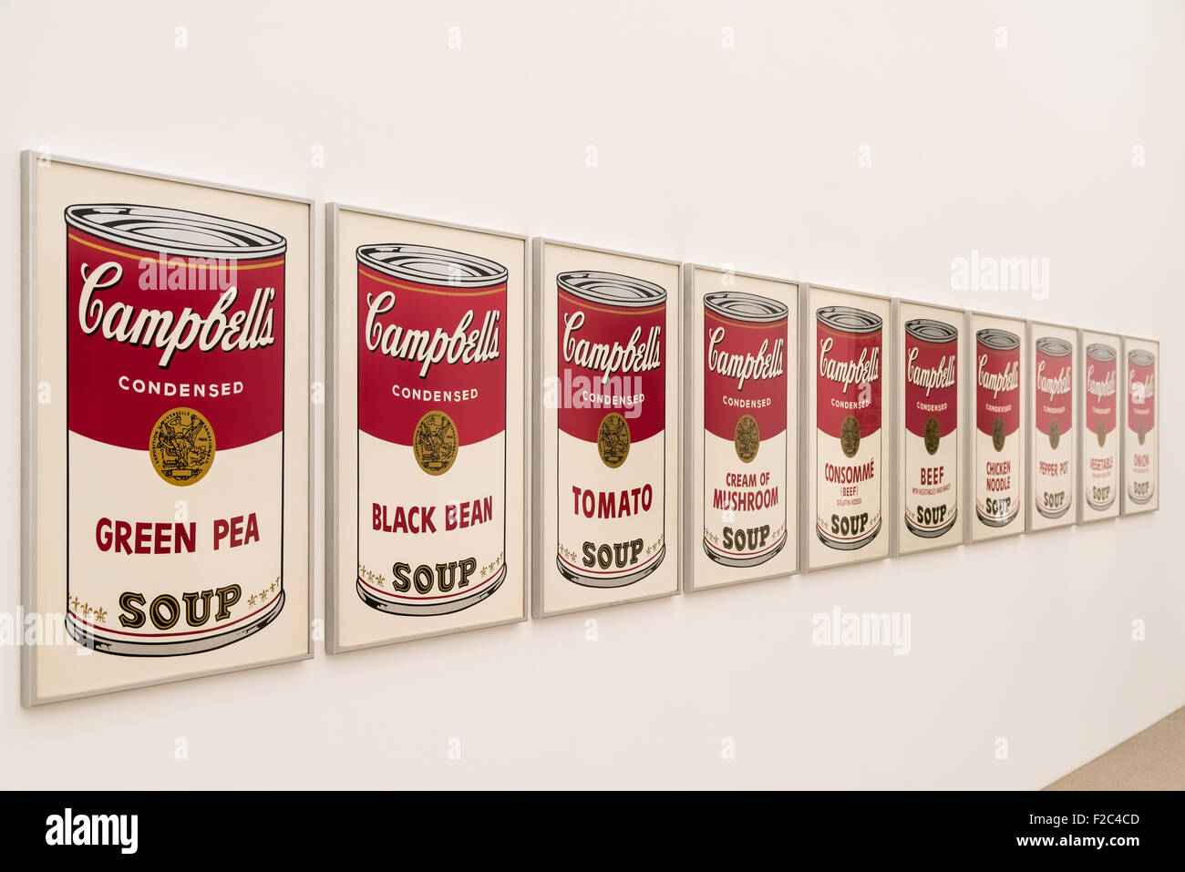 VIENNA, AUSTRIA - AUGUST 06, 2015: Campbell Soup Can is a 1968 silkscreen painting by American pop artist Andy Warhol. Stock Photo