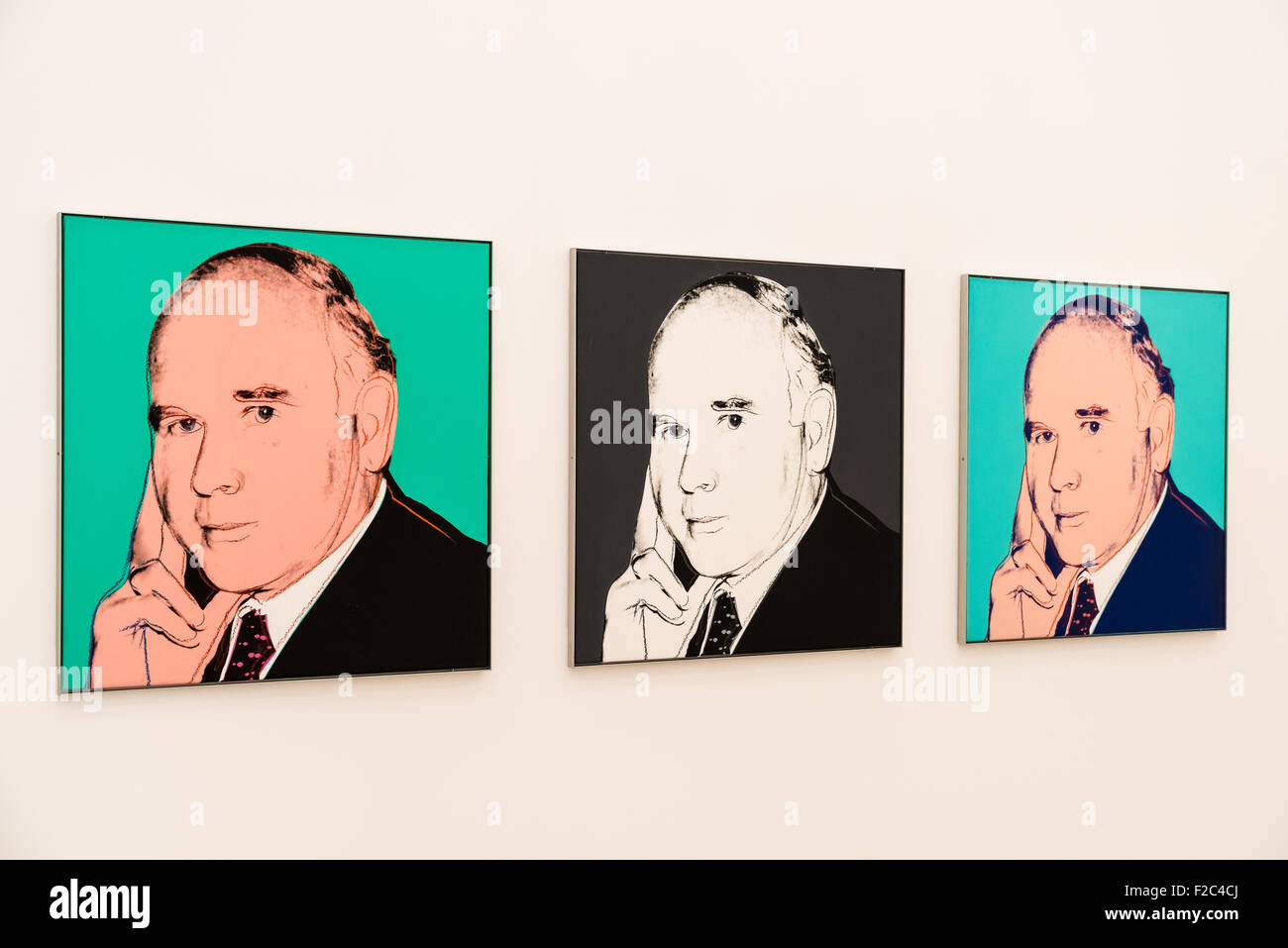 VIENNA, AUSTRIA - AUGUST 06, 2015: Peter Ludwig Portrait is a 1980 silkscreen painting by American pop artist Andy Warhol. Stock Photo