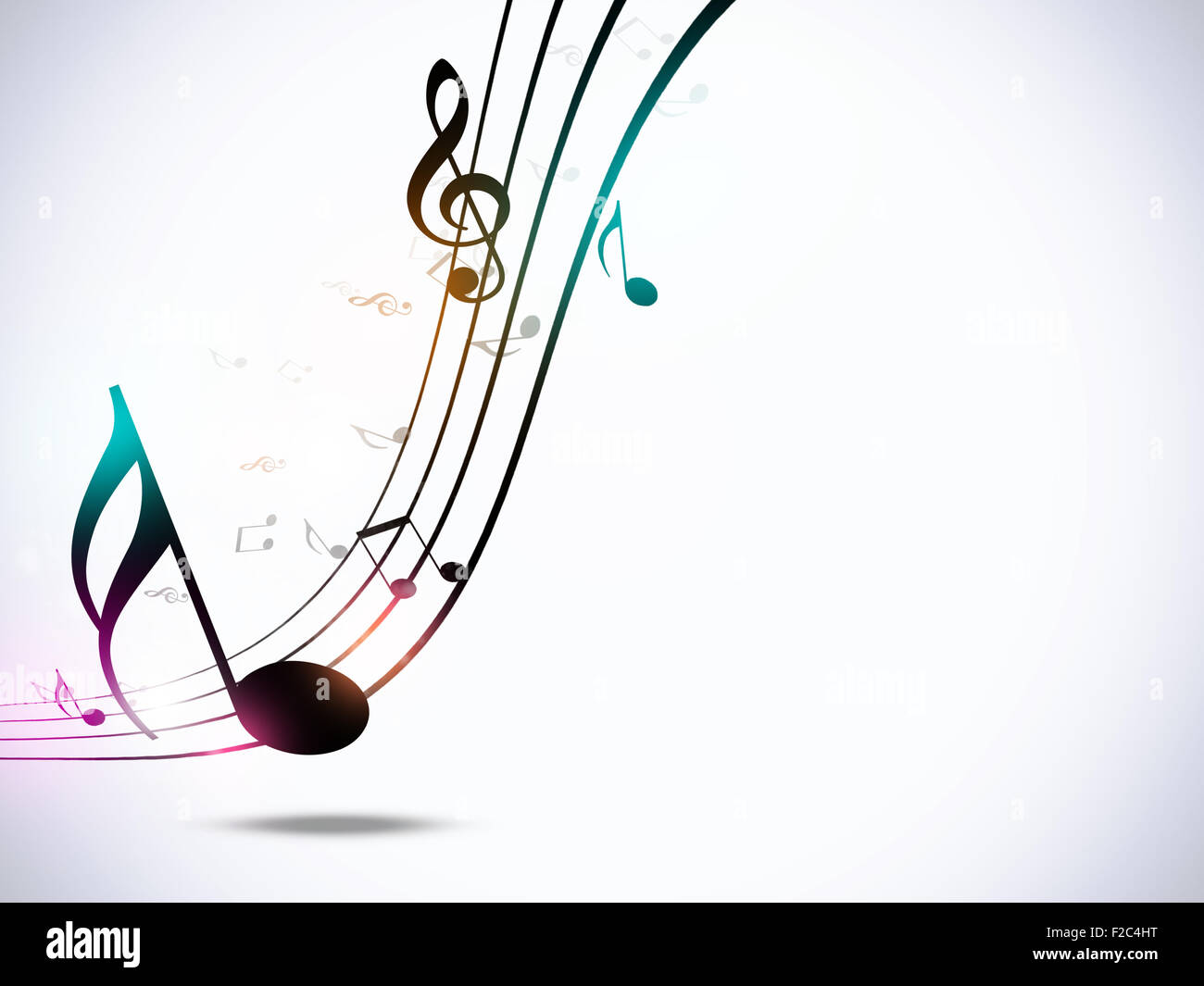 abstract music notes funky multicolor party bright background Stock Photo
