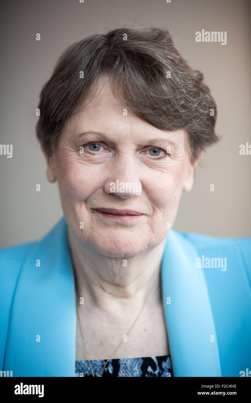 Berlin, Germany. 16th Sep, 2015. Helen Clark, director of the United Nations Development Programme (UNDP), poses during an interview in Berlin, Germany, 16 September 2015. Clark will attend the D7 women's dialogue forum at the German Federal Chancellery in Berlin. Credit:  dpa picture alliance/Alamy Live News Stock Photo
