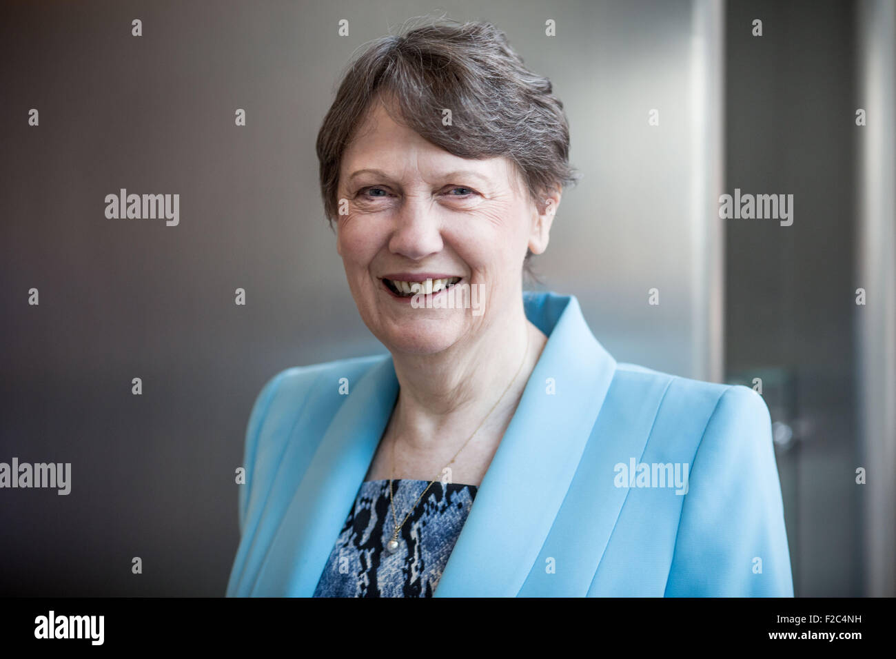 Berlin, Germany. 16th Sep, 2015. Helen Clark, director of the United Nations Development Programme (UNDP), poses during an interview in Berlin, Germany, 16 September 2015. Clark will attend the D7 women's dialogue forum at the German Federal Chancellery in Berlin. Credit:  dpa picture alliance/Alamy Live News Stock Photo