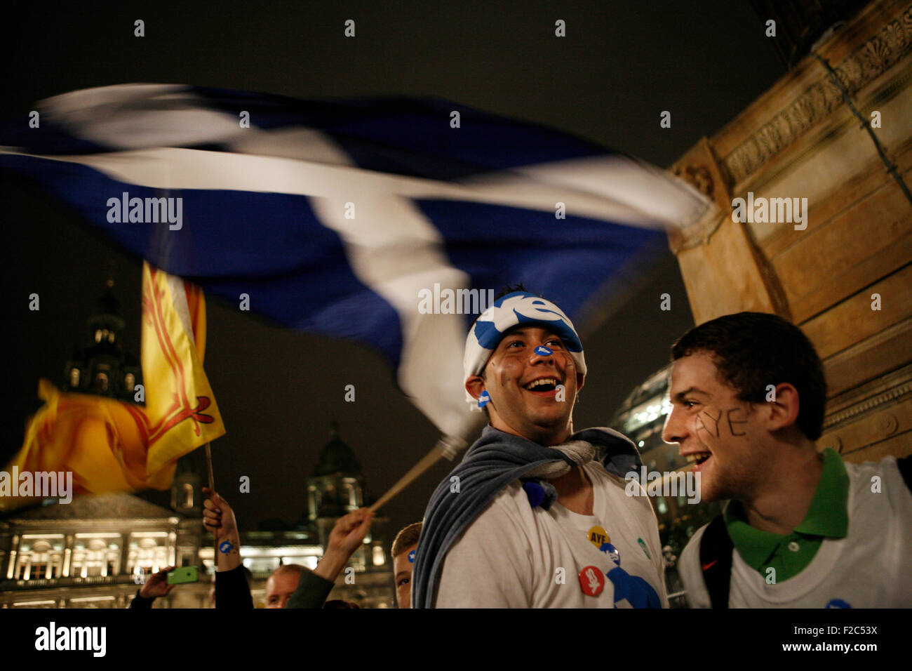 scotland referendum voting day George square. Stock Photo