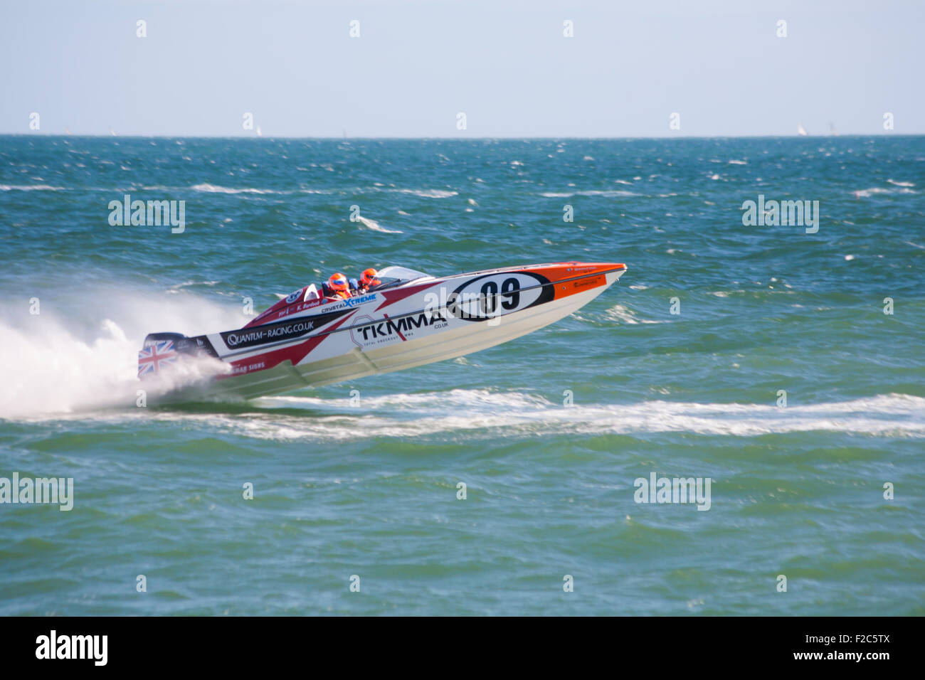 Grand Prix of the Sea at Bournemouth – the Powerboat P1 Championships powerboat racing at Bournemouth in September Stock Photo
