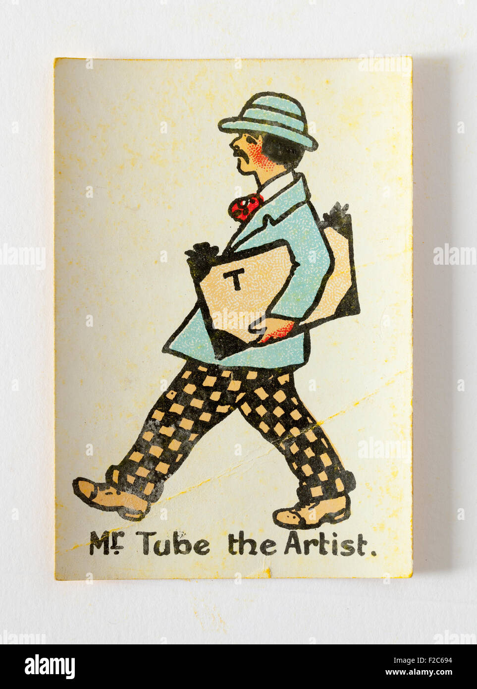 Mr Tube the Artist - from Vintage Happy Families Card Game Stock Photo