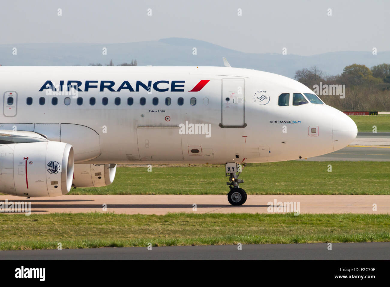 Air France Airbus A320 Passenger Plane Taxiing On Manchester Airport Air France Airbus A320 Passenger Plane Taxiing On Manchester Airport