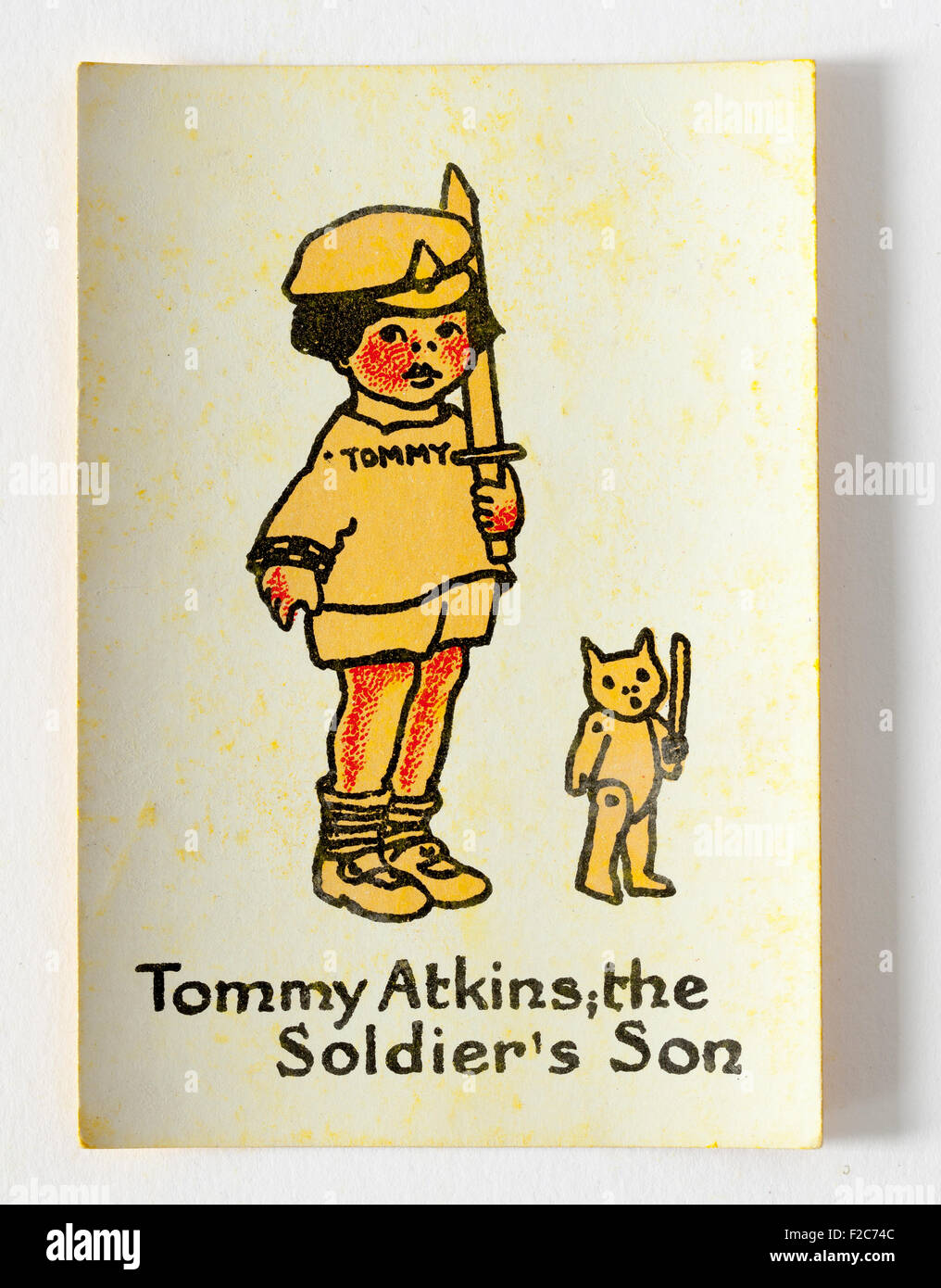 Tommy Atkins the Soldiers Son Playing Card from Vintage Happy Families Game Stock Photo