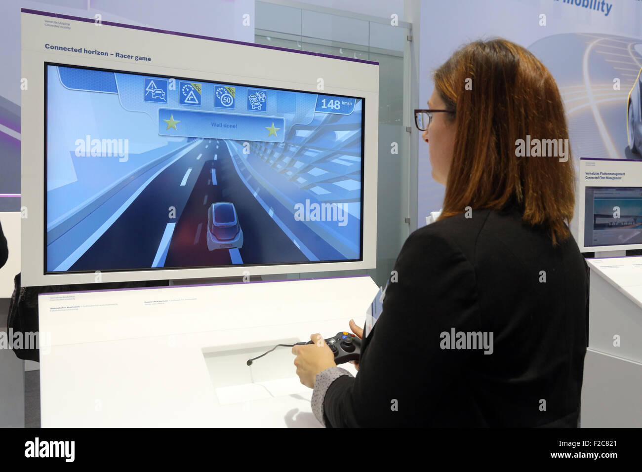 Frankfurt/M, 16.09.2015 - Connected mobility system at the BOSCH stand at the 66th International Motor Show IAA 2015 (Internationale Automobil Ausstellung, IAA) in Frankfurt/Main, Germany Stock Photo