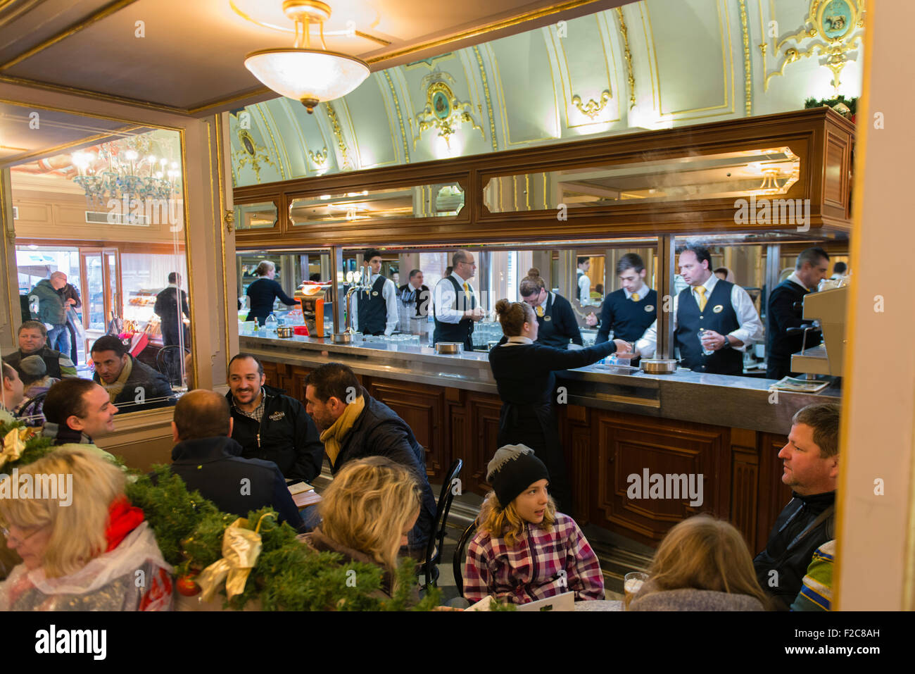 Malta, 30 December 2014  Traditional and famous cafe Cordina in the centre of valletta.  Photo Kees Metselaar Stock Photo