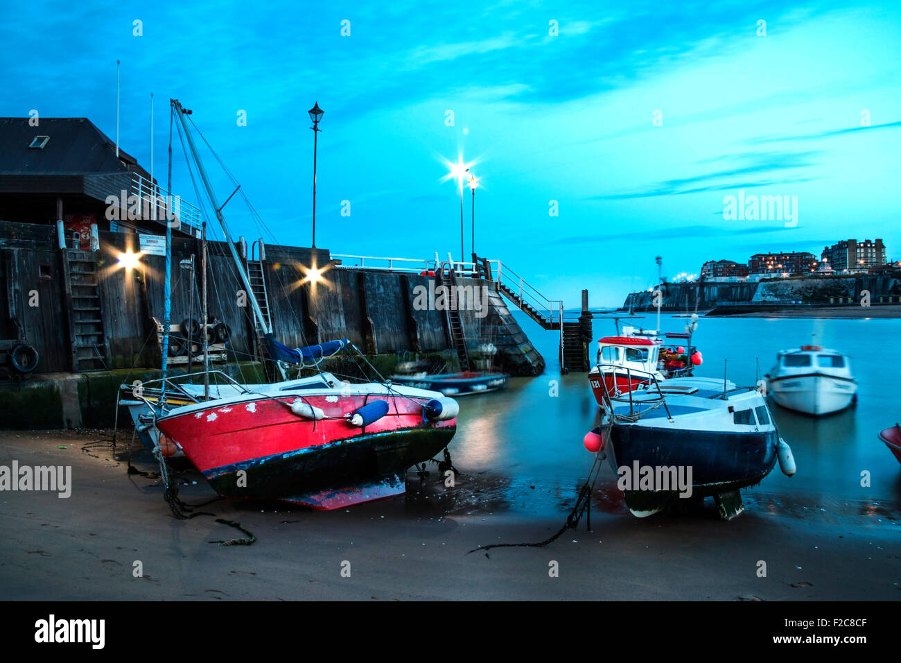 Broadstairs harbour at twilight Stock Photo Alamy